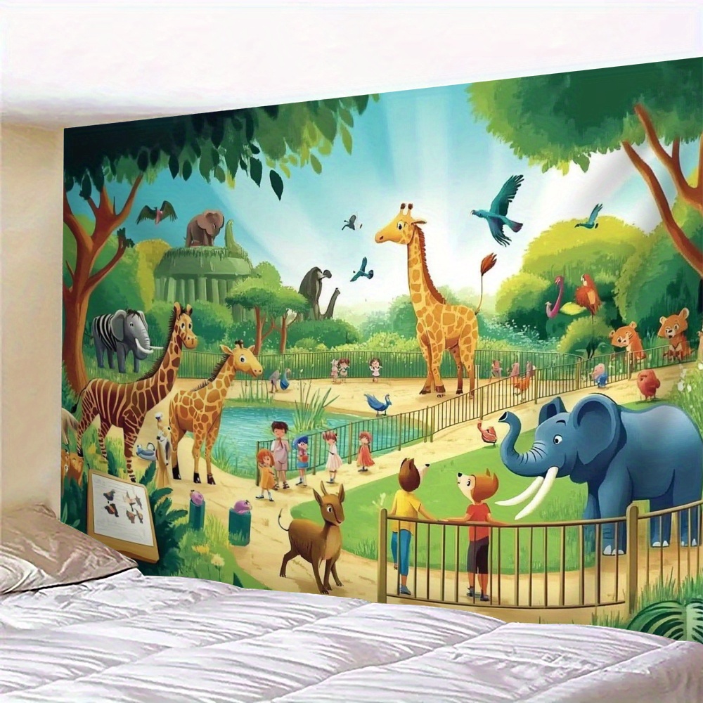 Background For Kids Education - لوحة جدارية تعليمية للأطفال بتصميم حيوانات