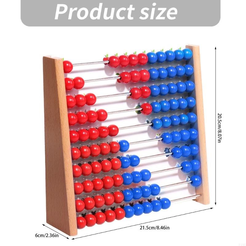 عداد خشبي مع خرزات حمراء وزرقا - مراجعة Abacus Counting Bead وسعره